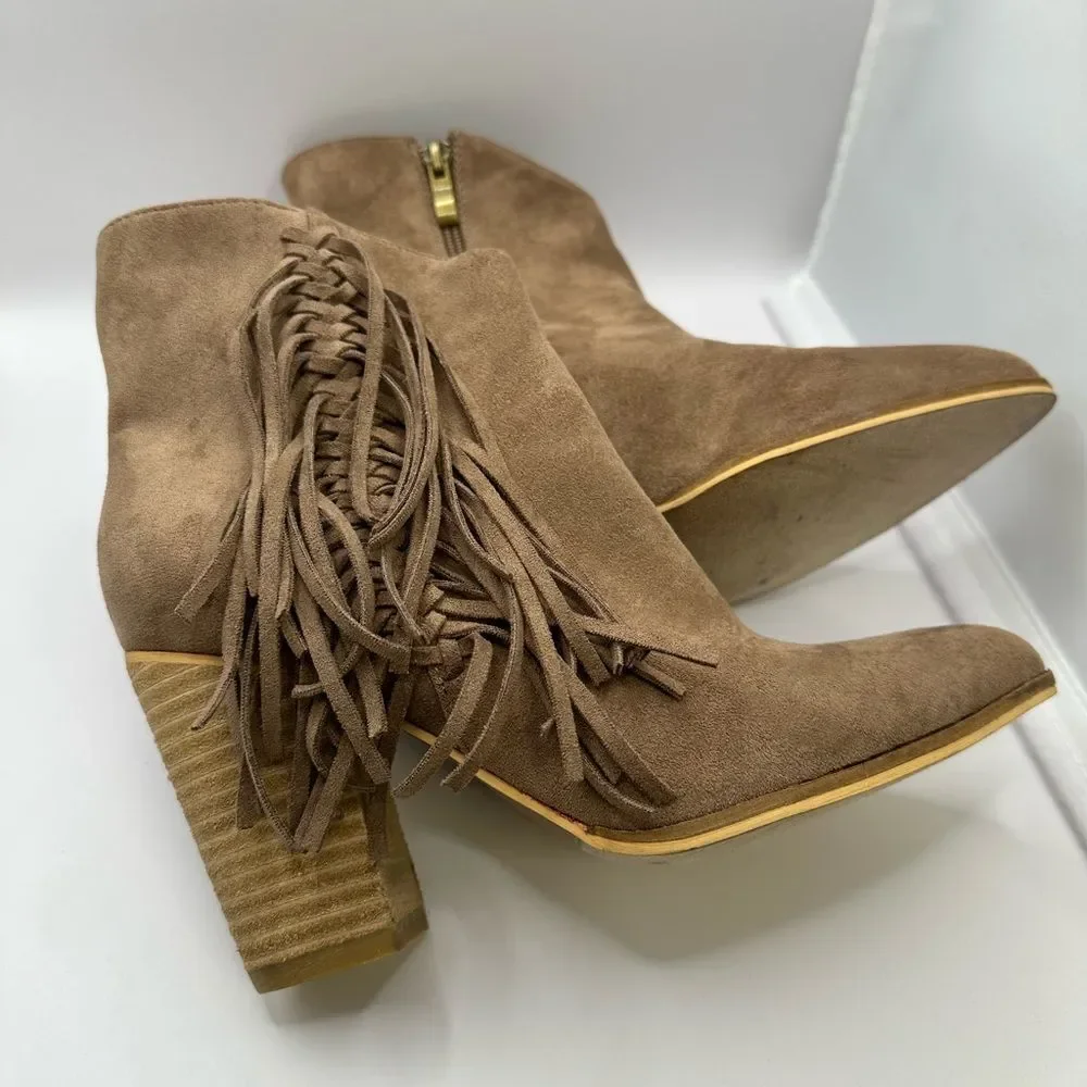 Beast Fashion Fringe Ankle Boot Size 7